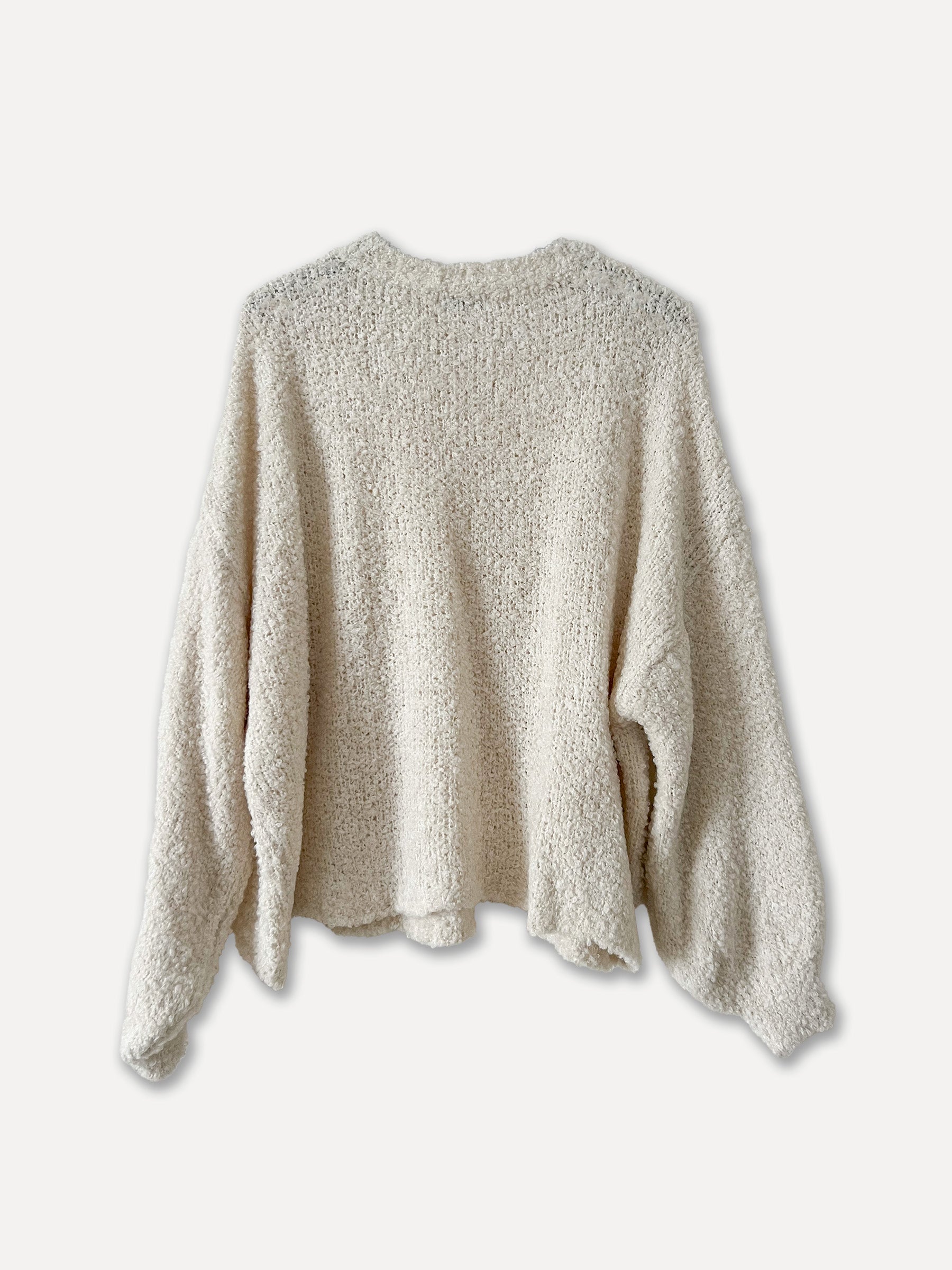 72610 - Round Neck Spring Sweater, Off White