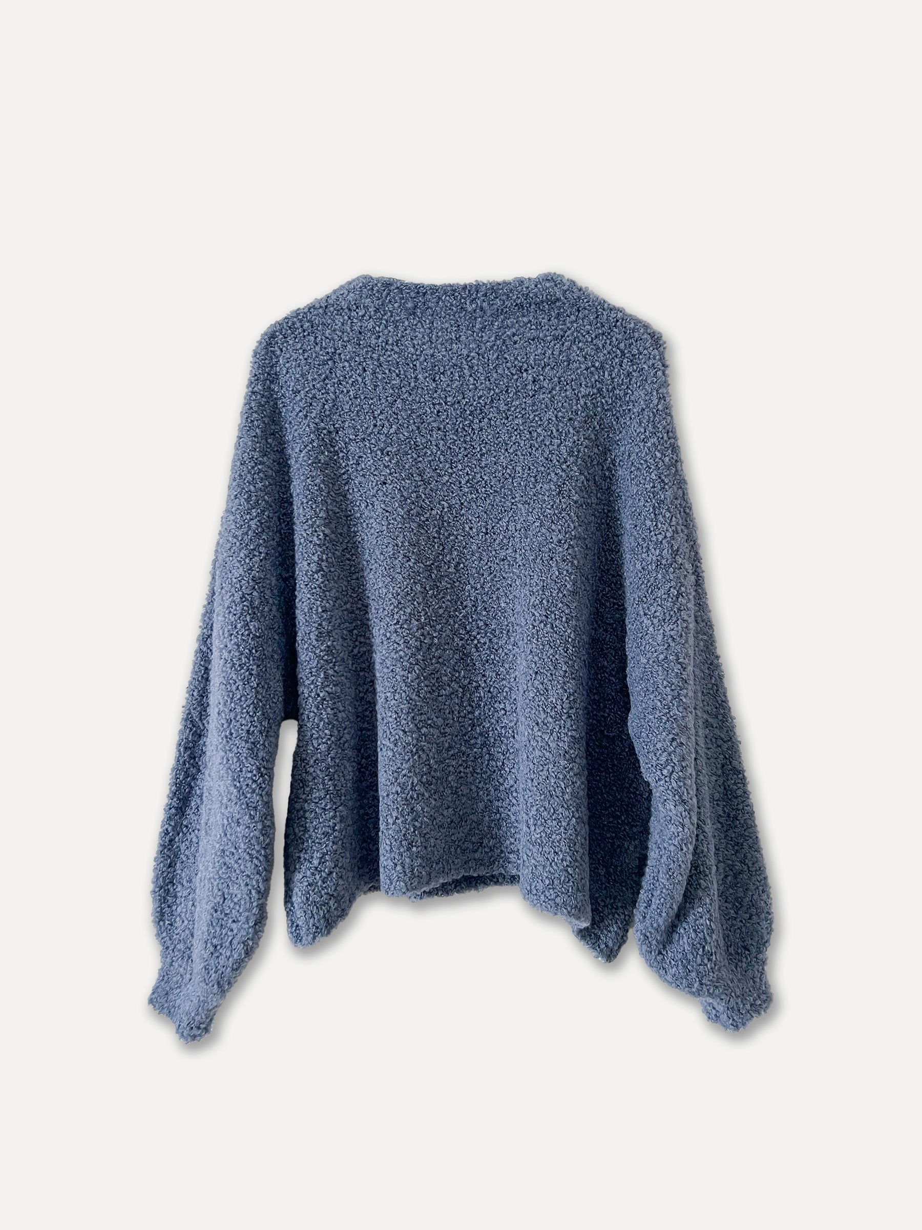 72610 - Round Neck Spring Sweater, Denim