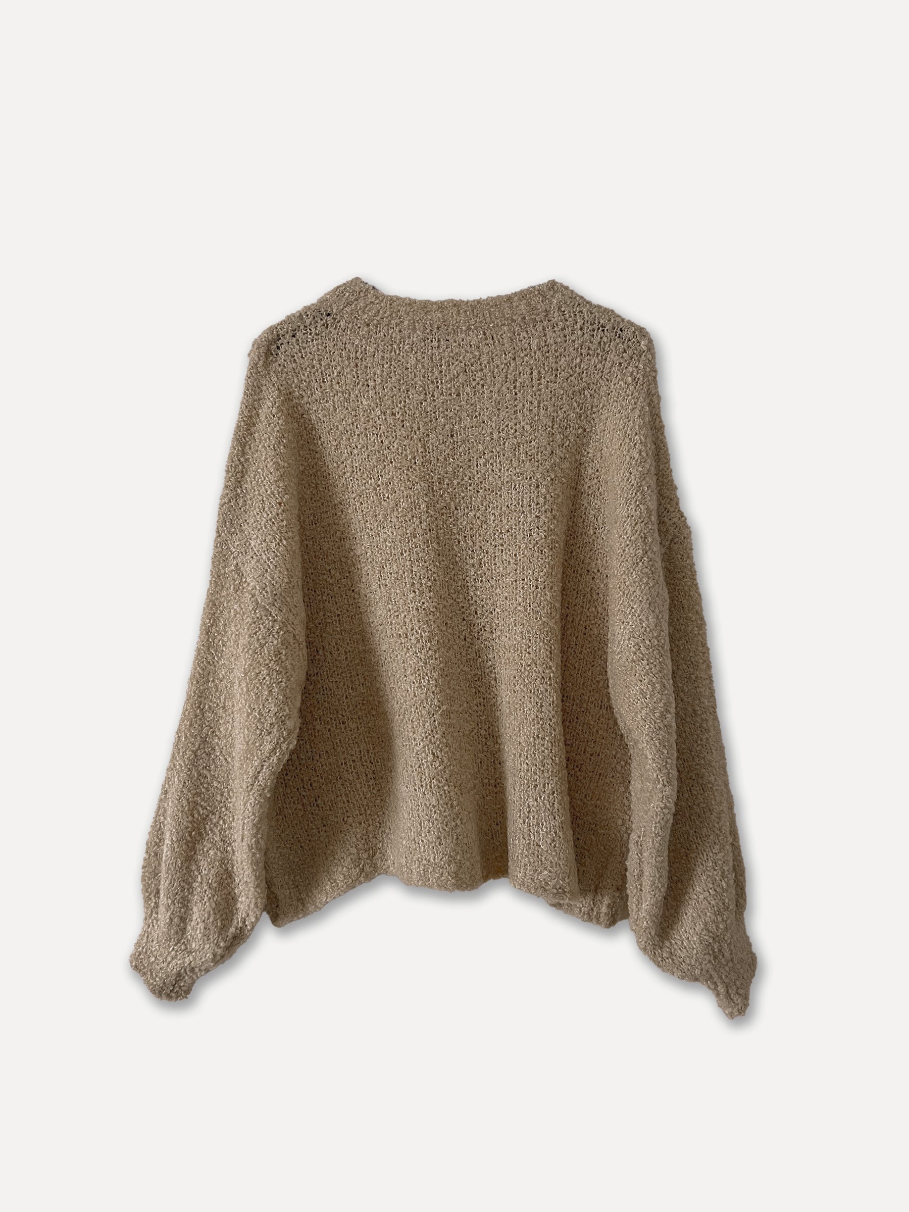 72610 - Round Neck Spring Sweater, Oat