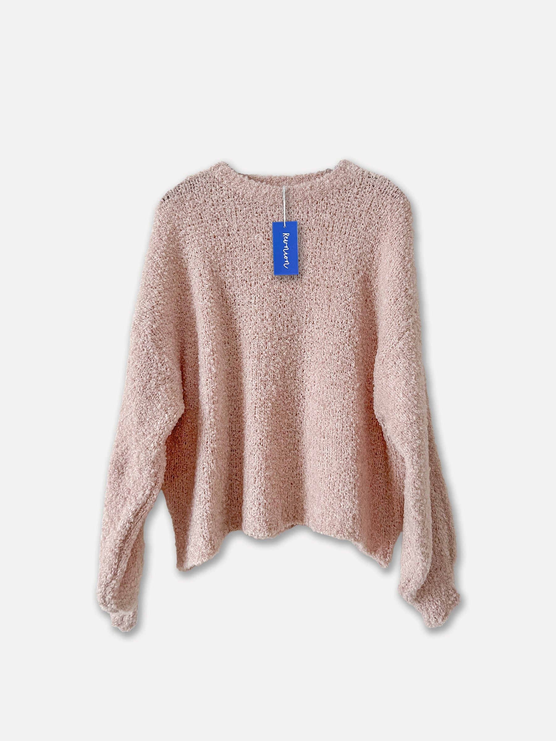 72610 - Round Neck Spring Sweater, Dusty Pink